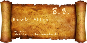 Barzó Vilmos névjegykártya